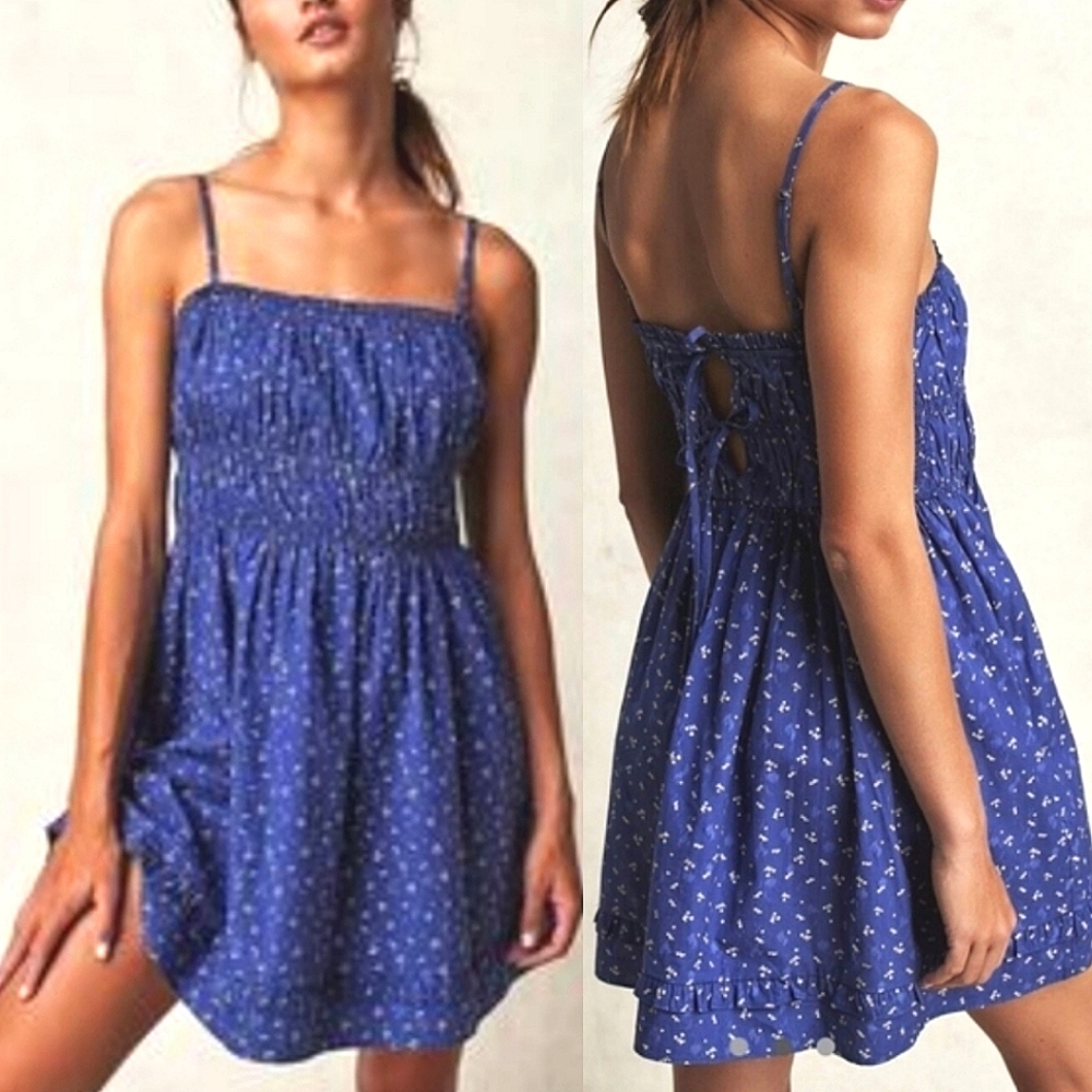 NEW Free People Gabby Mini Dress in Navy